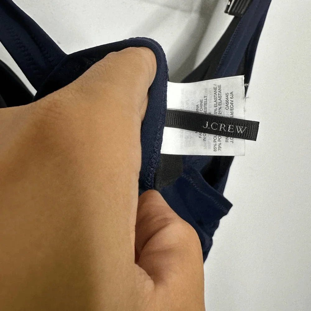J. Crew Deep Navy Twist-Front One-Piece Swimsuit